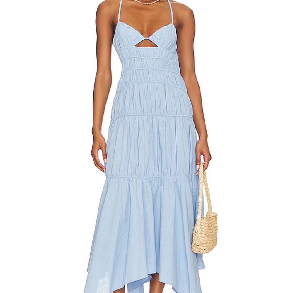 SNDYS Light Blue Cutout Maxi Dress